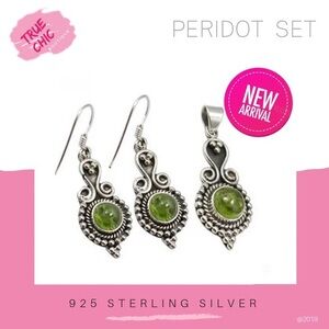 Peridot Pendant & Earring Set
